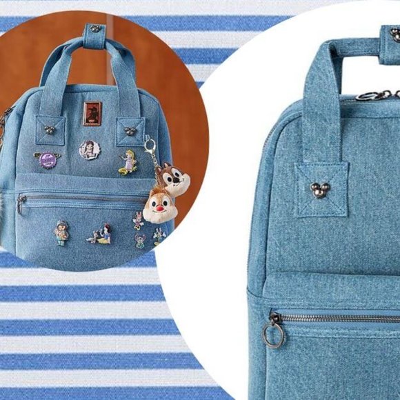 ! SOLD ! Mickey Mouse Icon Flair Denim Backpack - Picture 3 of 8